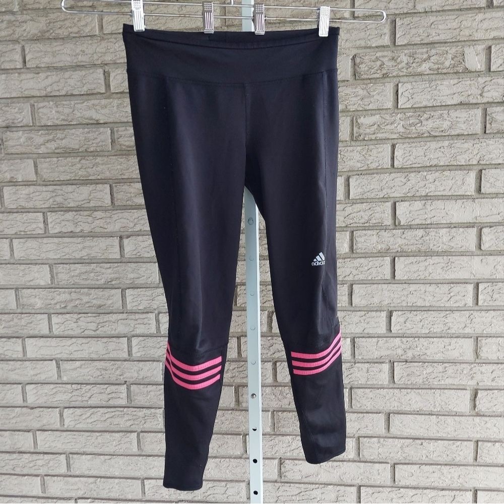 FREE WITH PURCHASE Adidas Black & Pink Response Leggings Medium USED